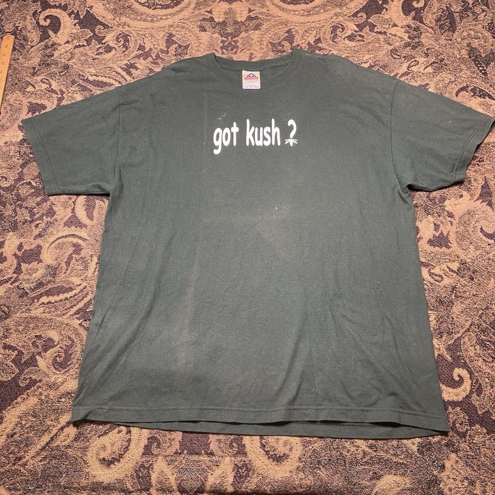 Vtg Y2K Got Kus h? Throwback Green T shirt Mens Size 2XL